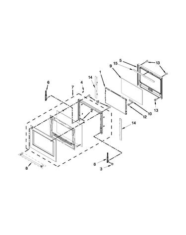Upper oven door parts