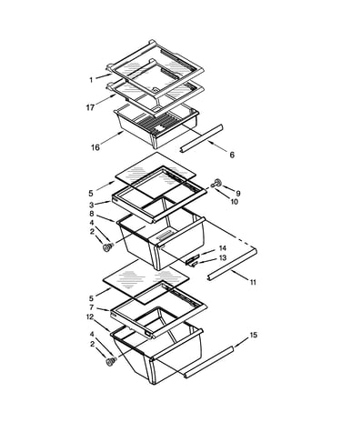 Refrigerator shelf parts