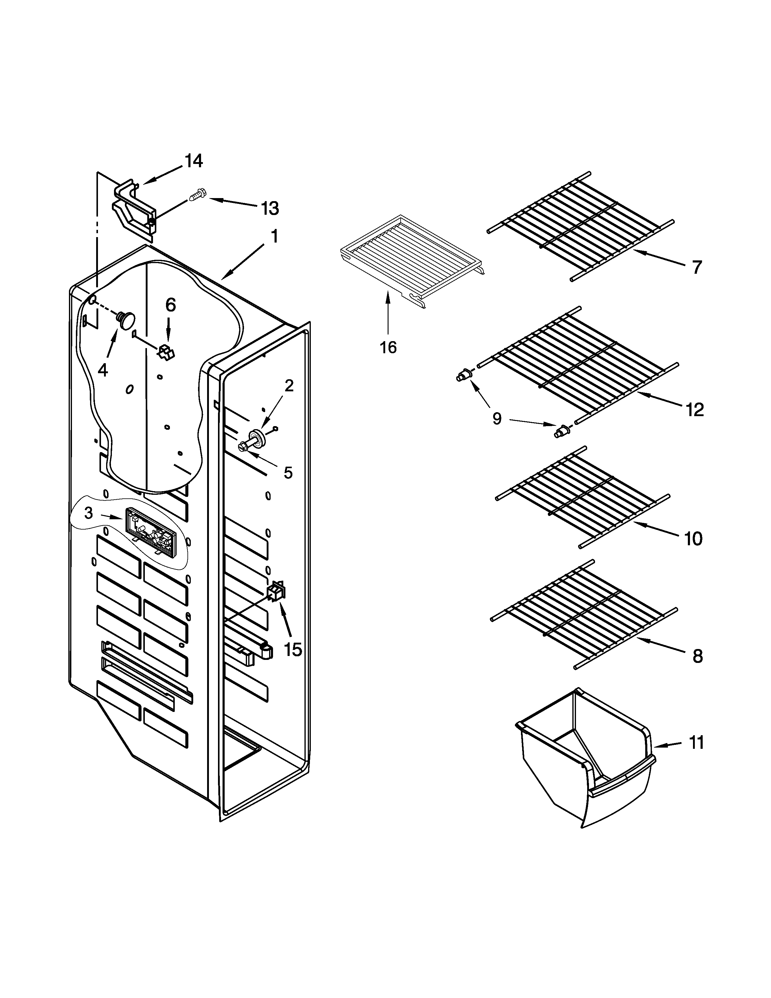 Freezer liner parts