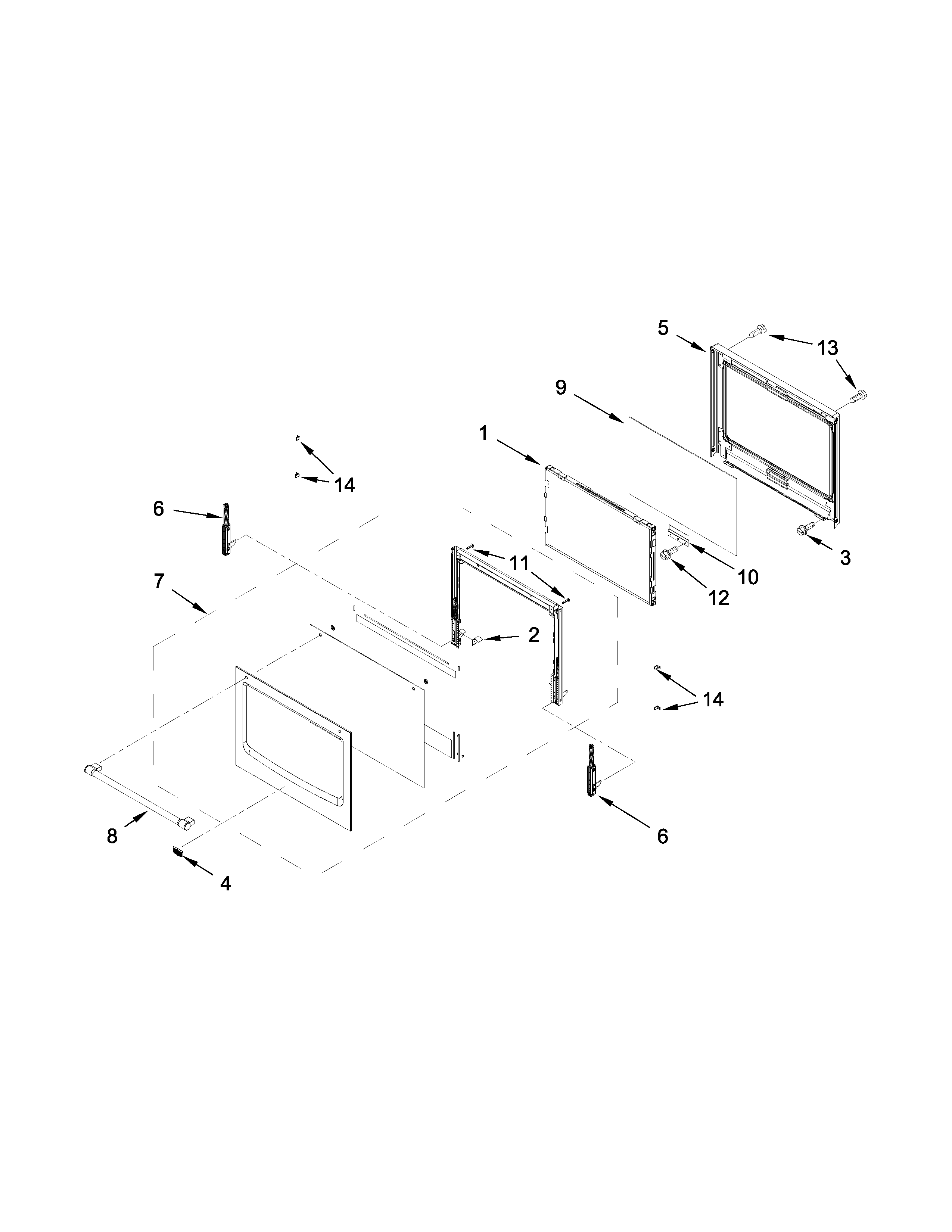 LOWER OVEN DOOR PARTS