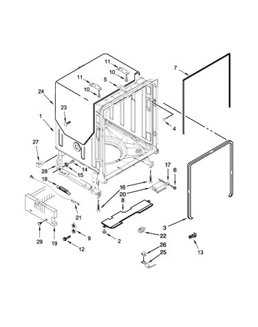 Tub and frame parts