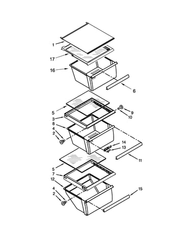 Refrigerator shelf parts