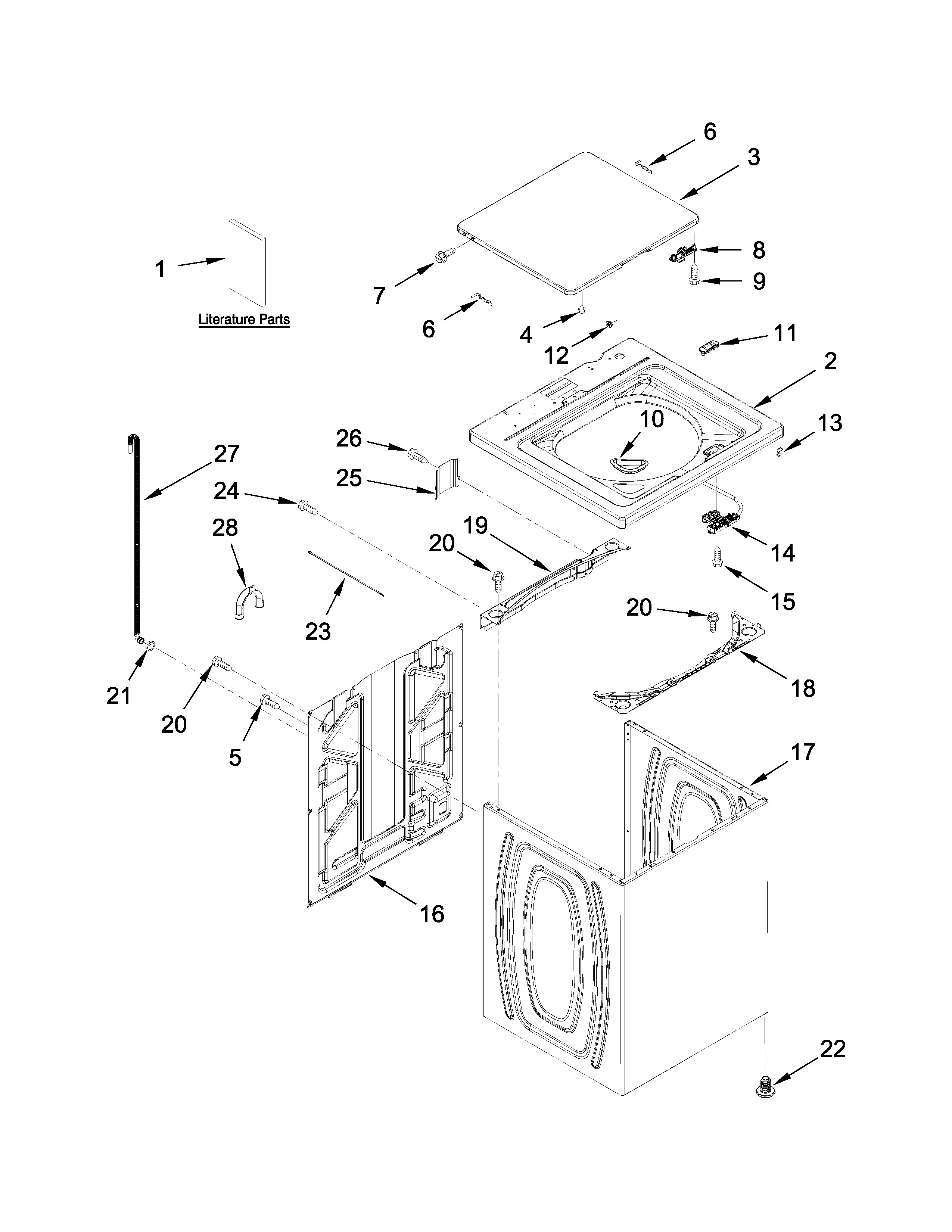 Top and cabinet parts