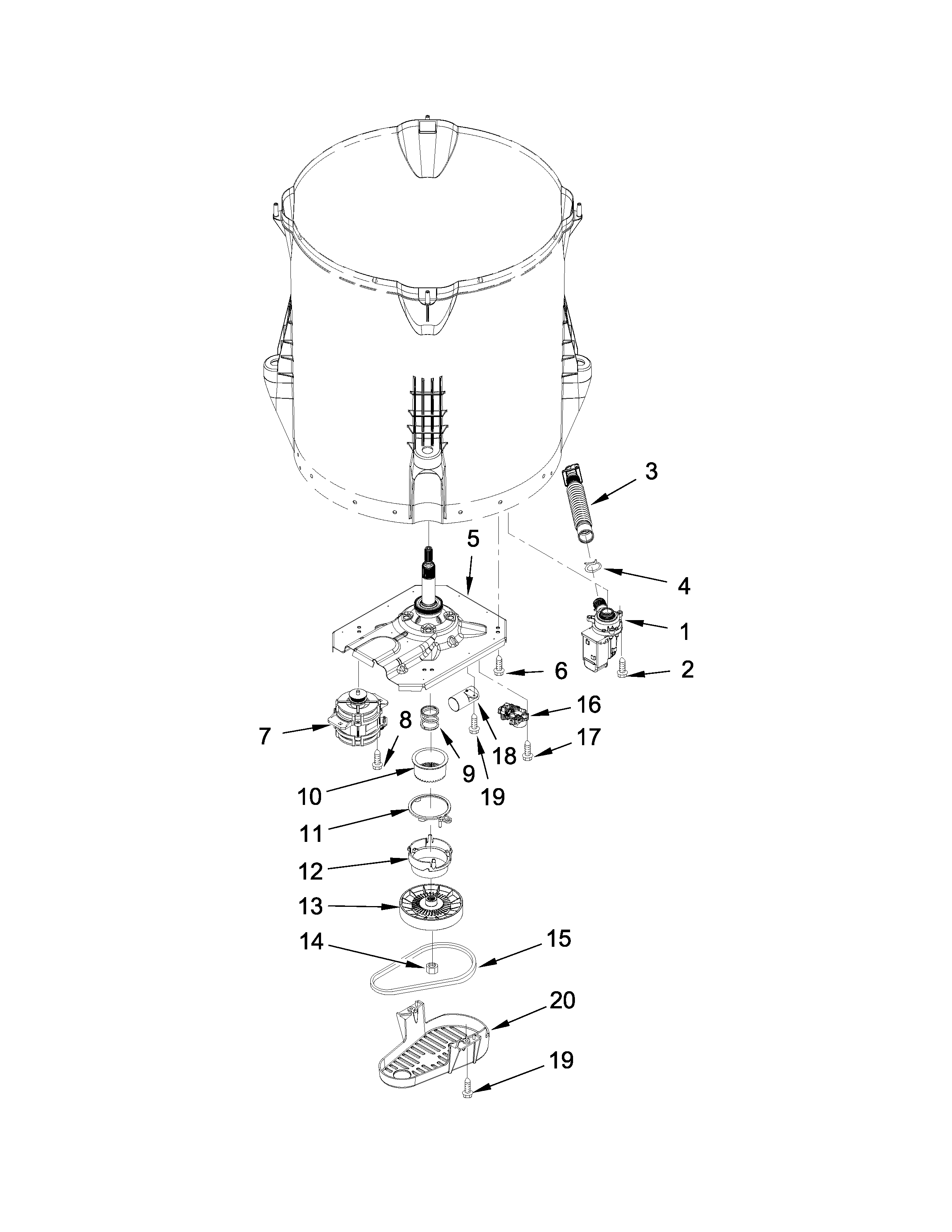 Gearcase, motor and pump parts
