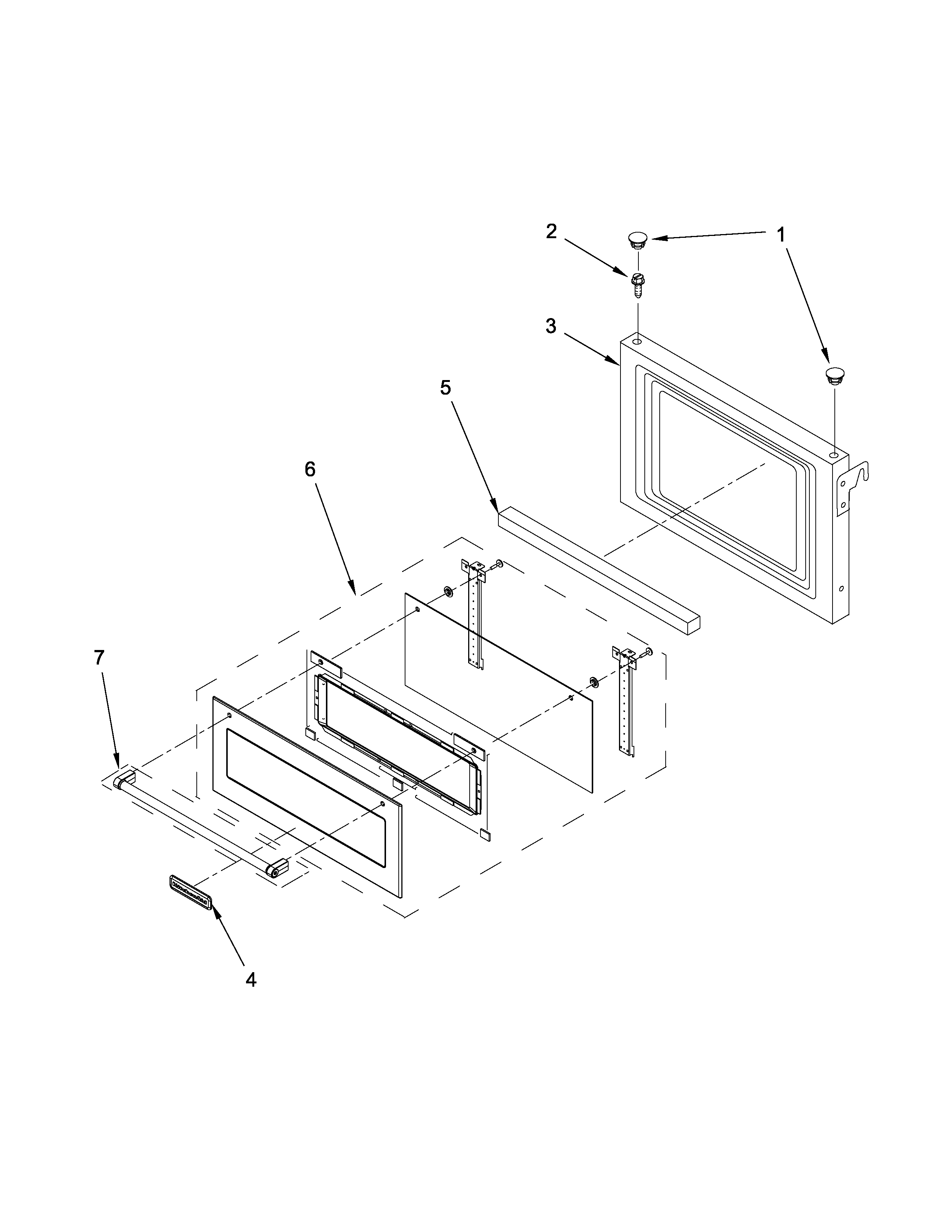 Microwave door parts
