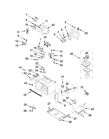 Cabinet and stirrer parts