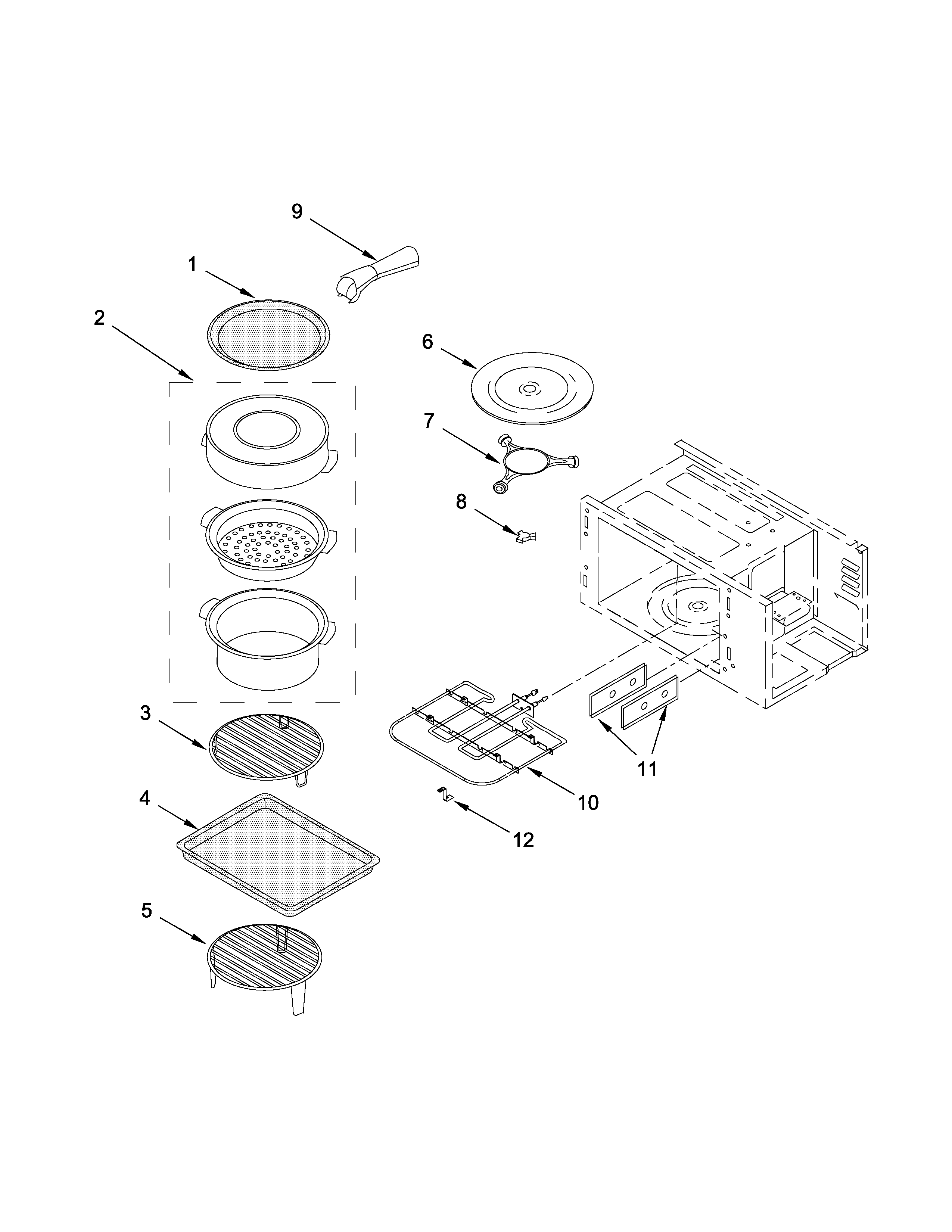 Internal microwave parts