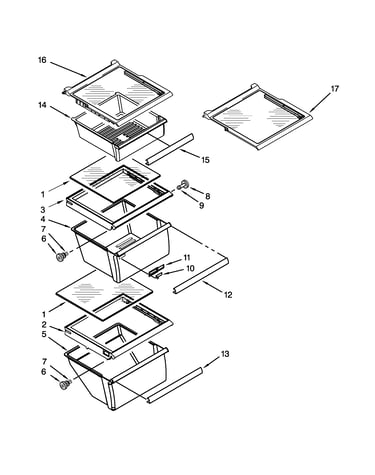 Refrigerator shelf parts