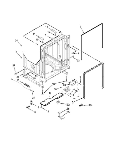 Tub and frame parts