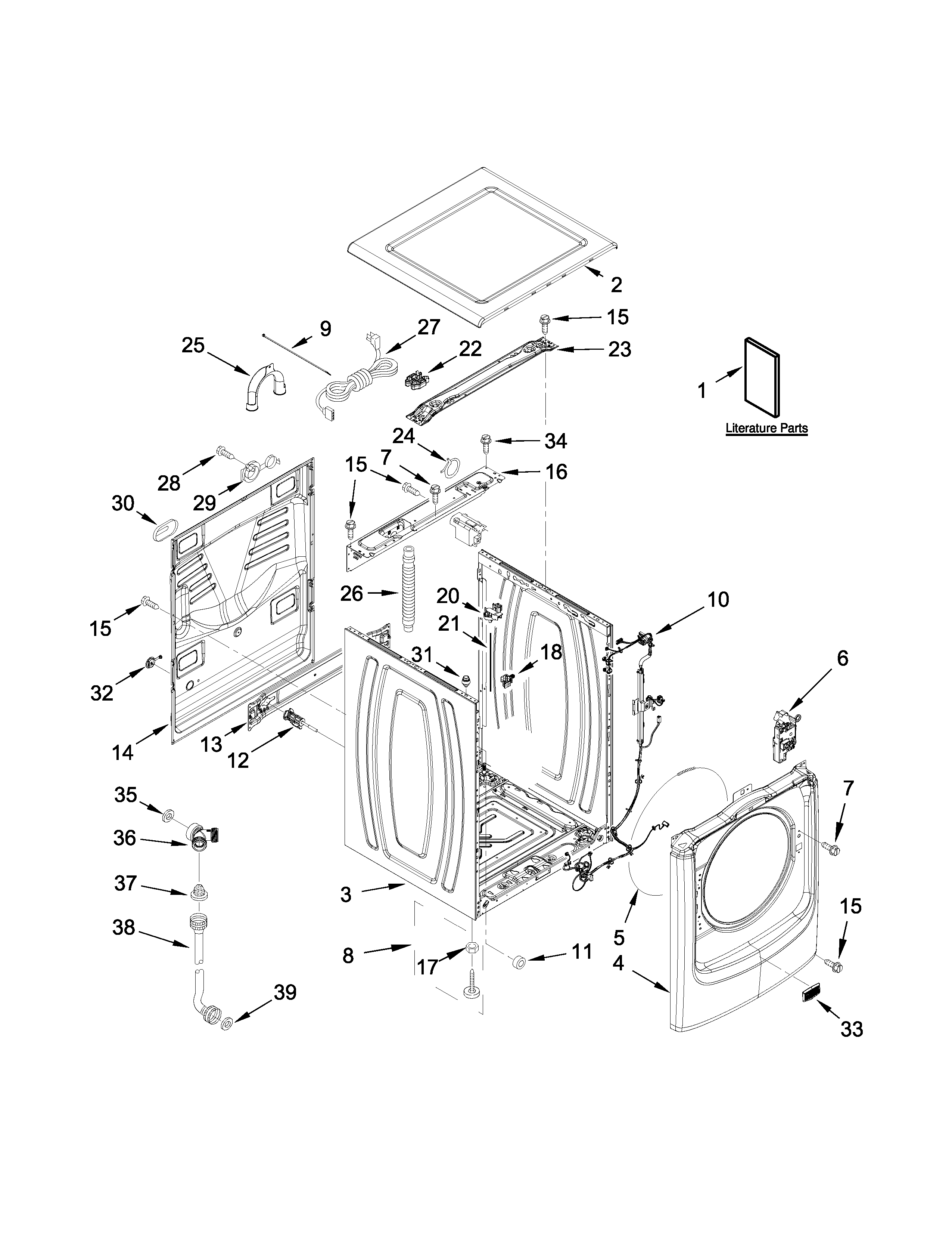 Top and cabinet parts