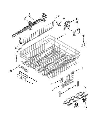 Upper rack and track parts