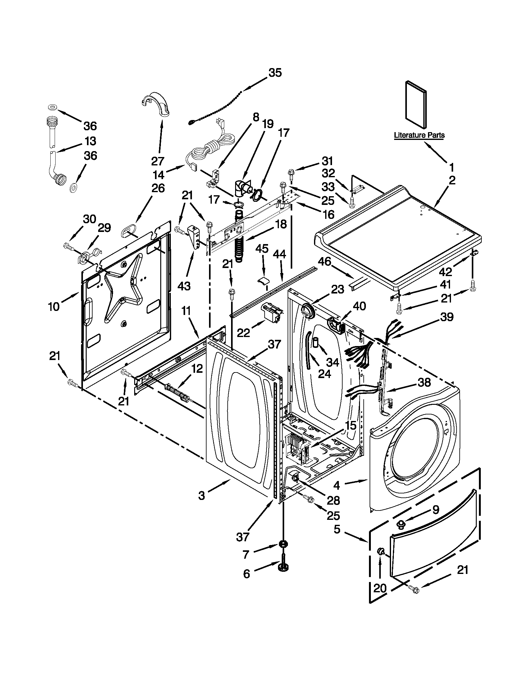Top and cabinet parts