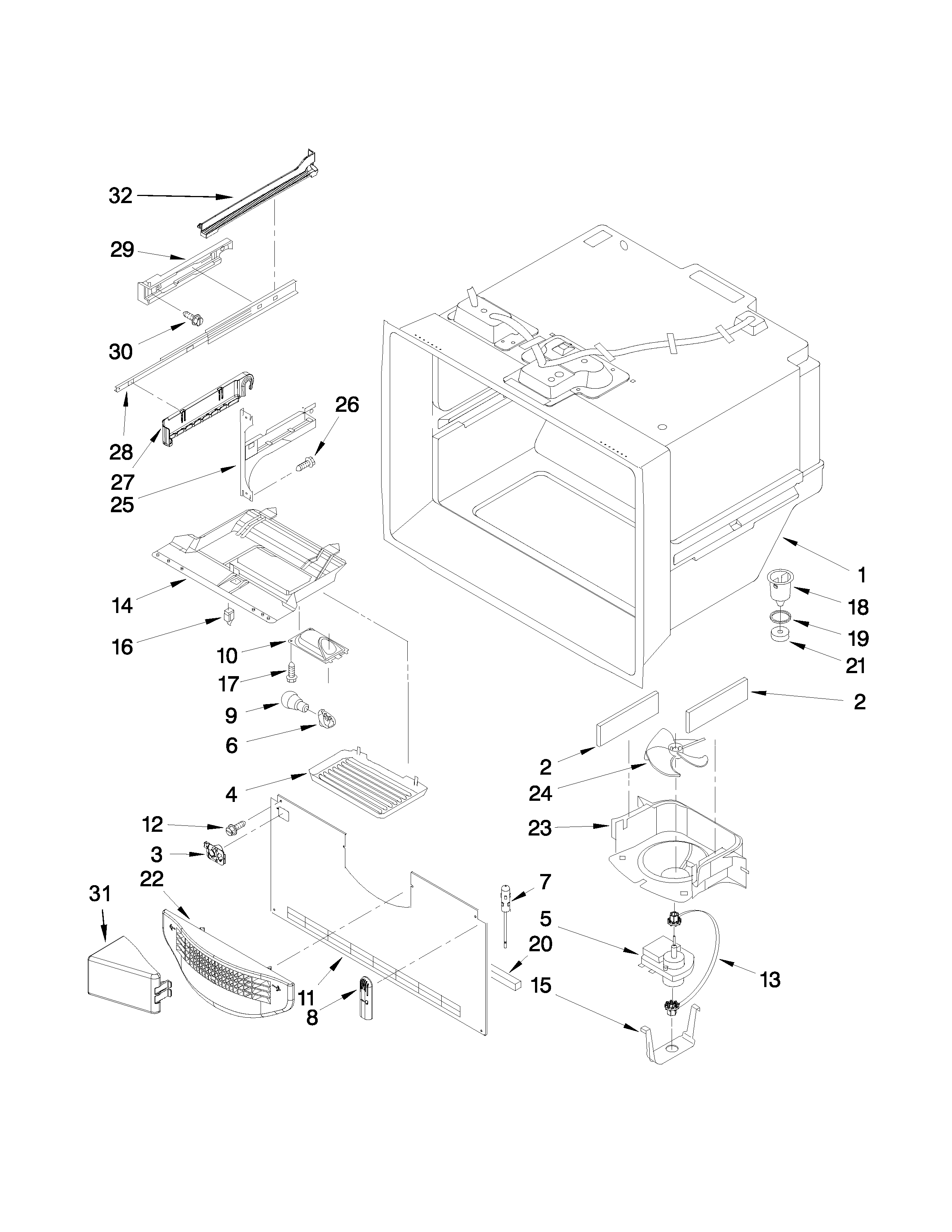 Freezer liner parts