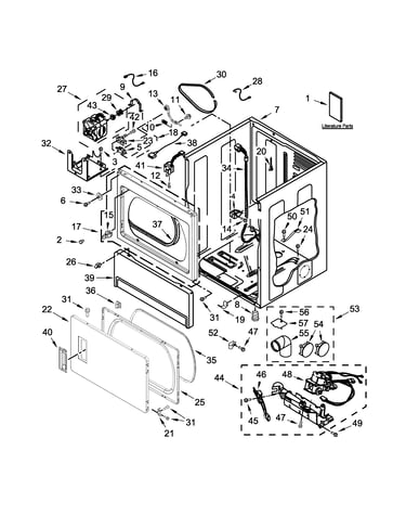 Lower cabinet and front panel parts