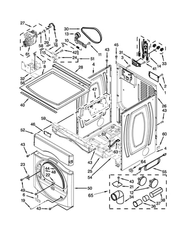 Dryer cabinet parts