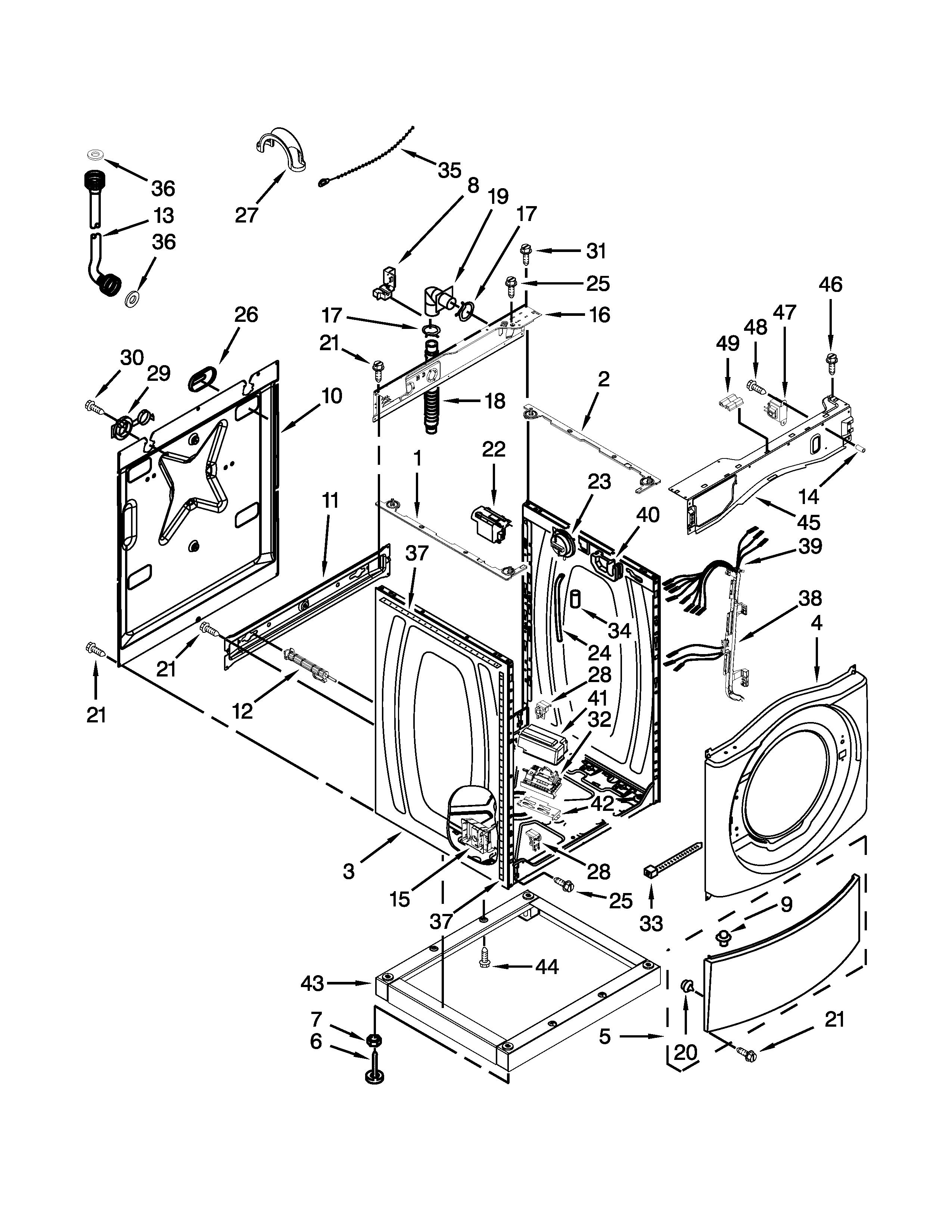 WASHER CABINET PARTS