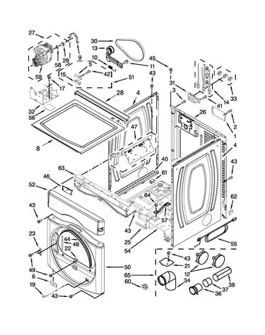 Dryer cabinet parts