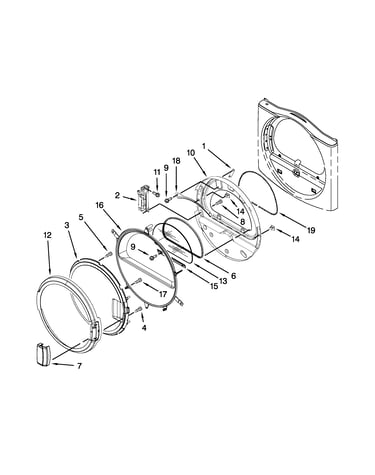 Dryer door parts