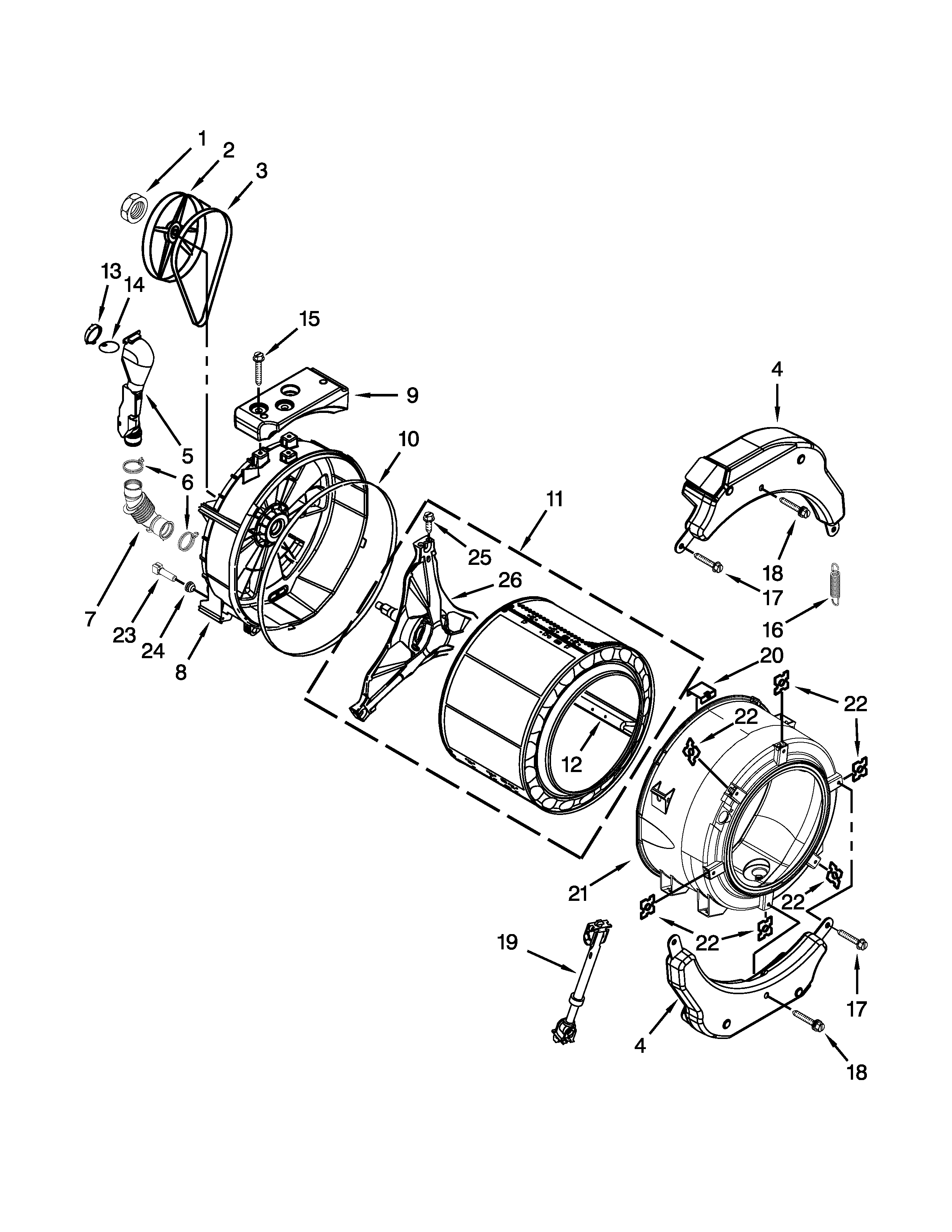 Tub and basket parts