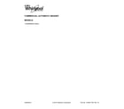 Whirlpool CHW8990BW0 cover sheet diagram