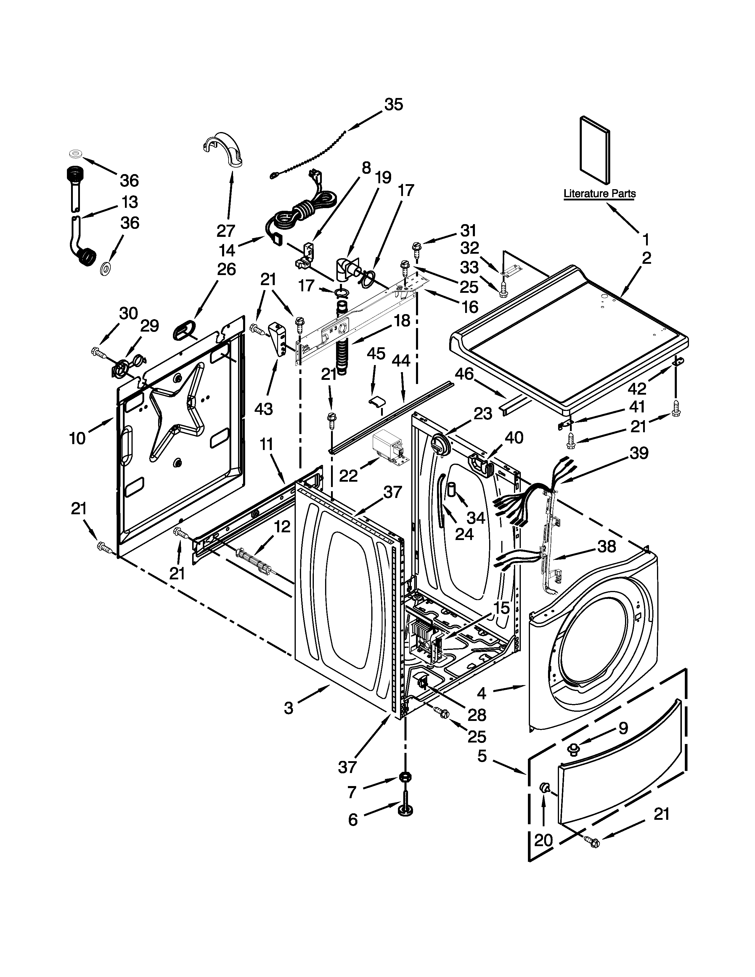 Top and cabinet parts