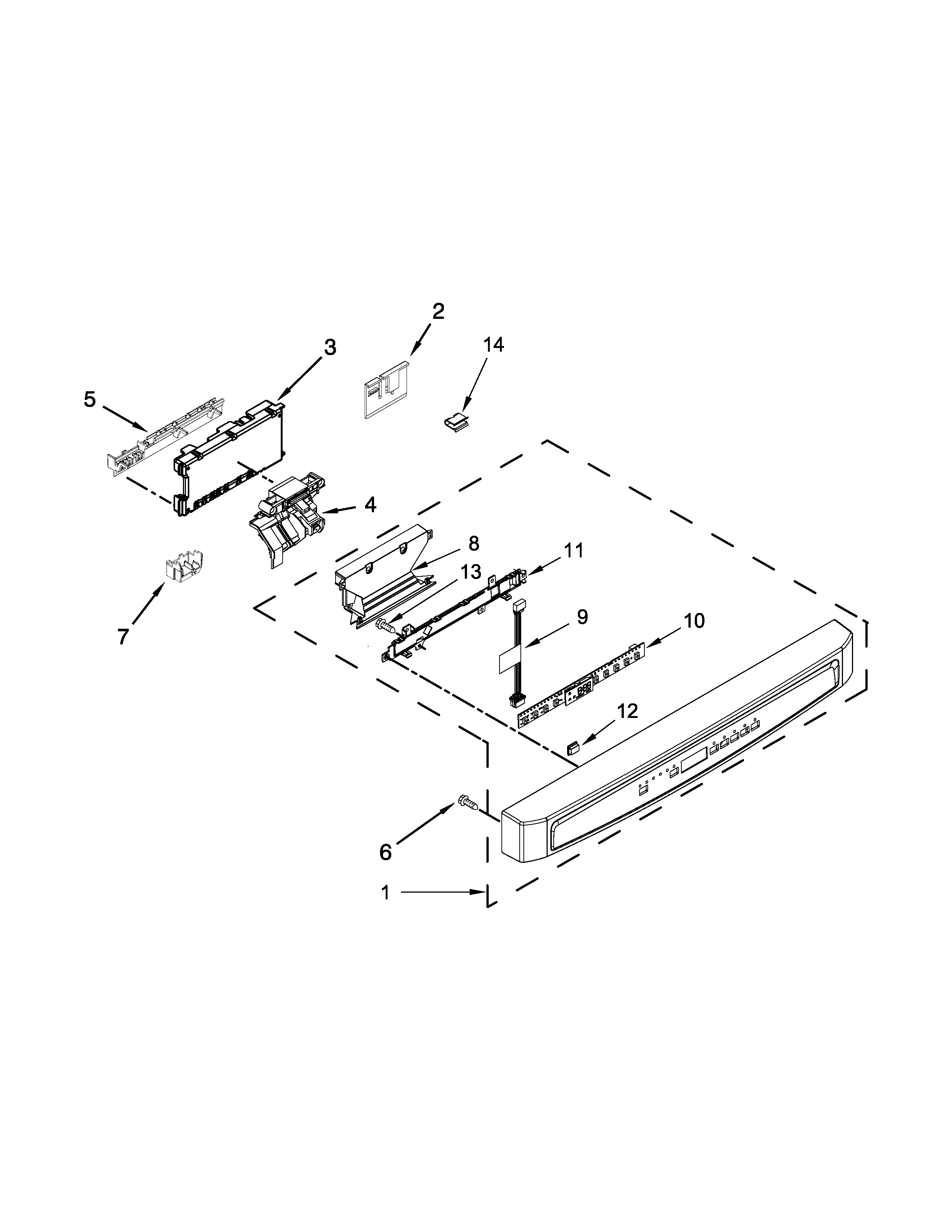 Control panel and latch parts