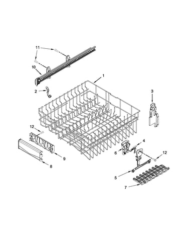 Upper rack and track parts