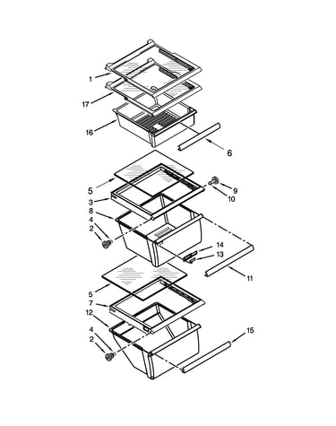 Refrigerator shelf parts