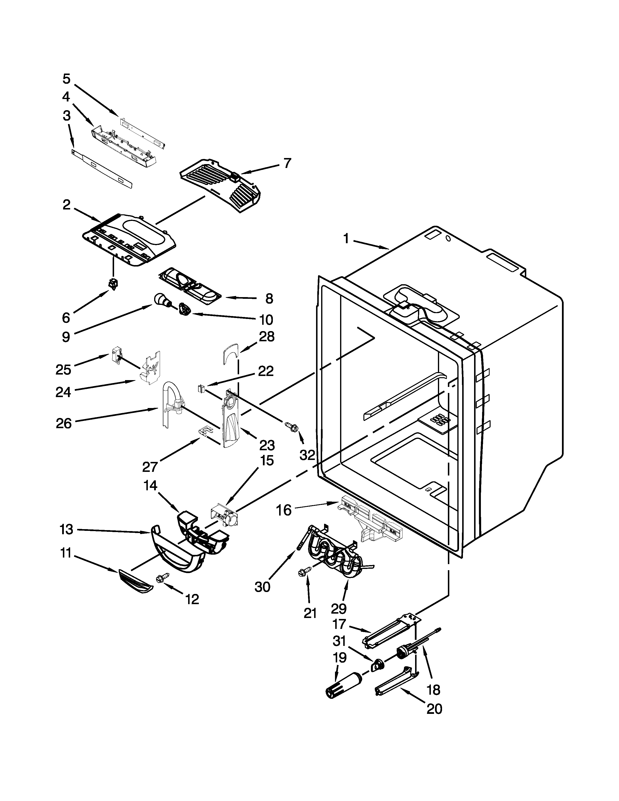 Refrigerator liner parts