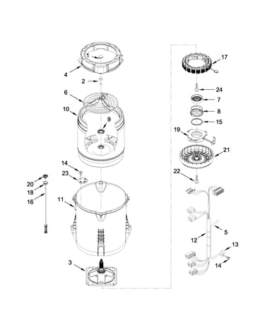 Motor, basket and tub parts