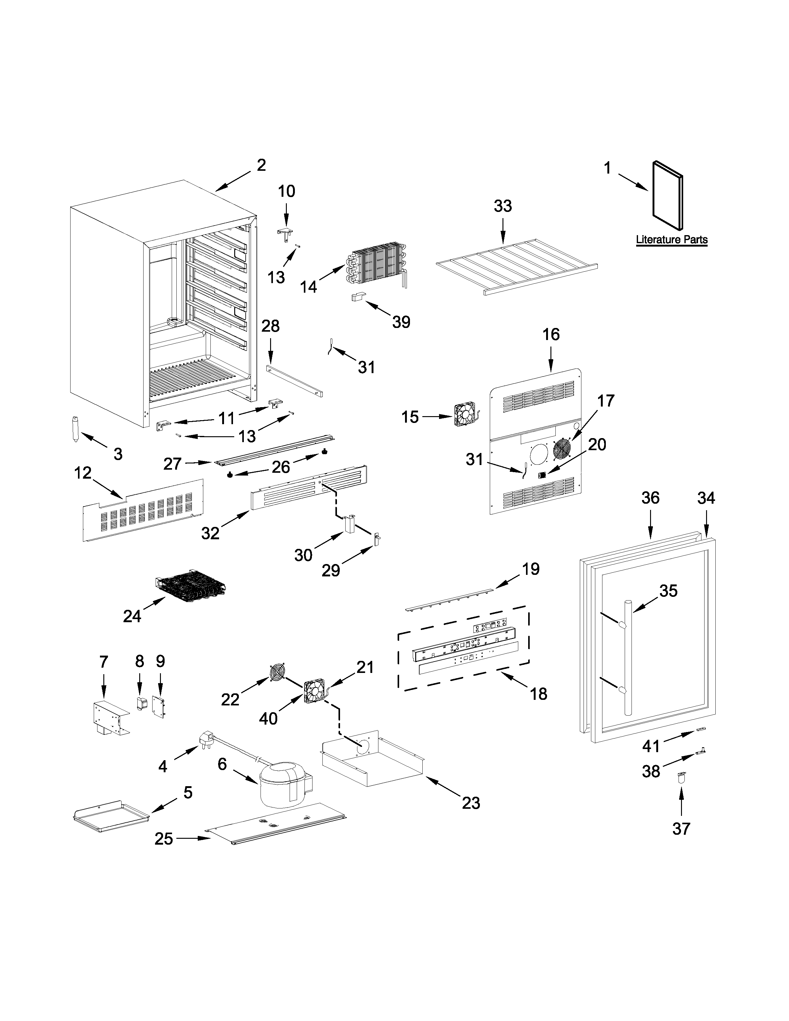 Wine center parts