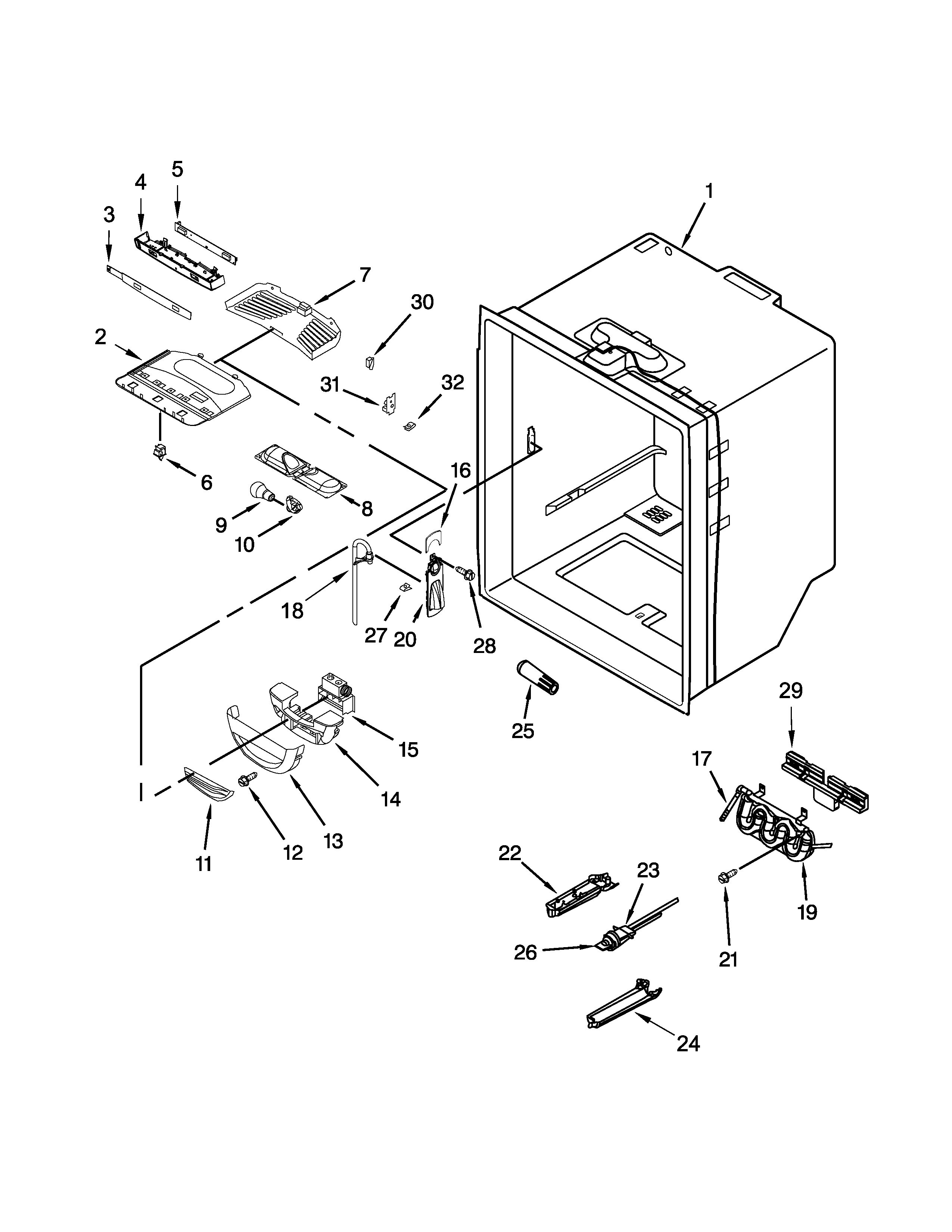 Refrigerator liner parts
