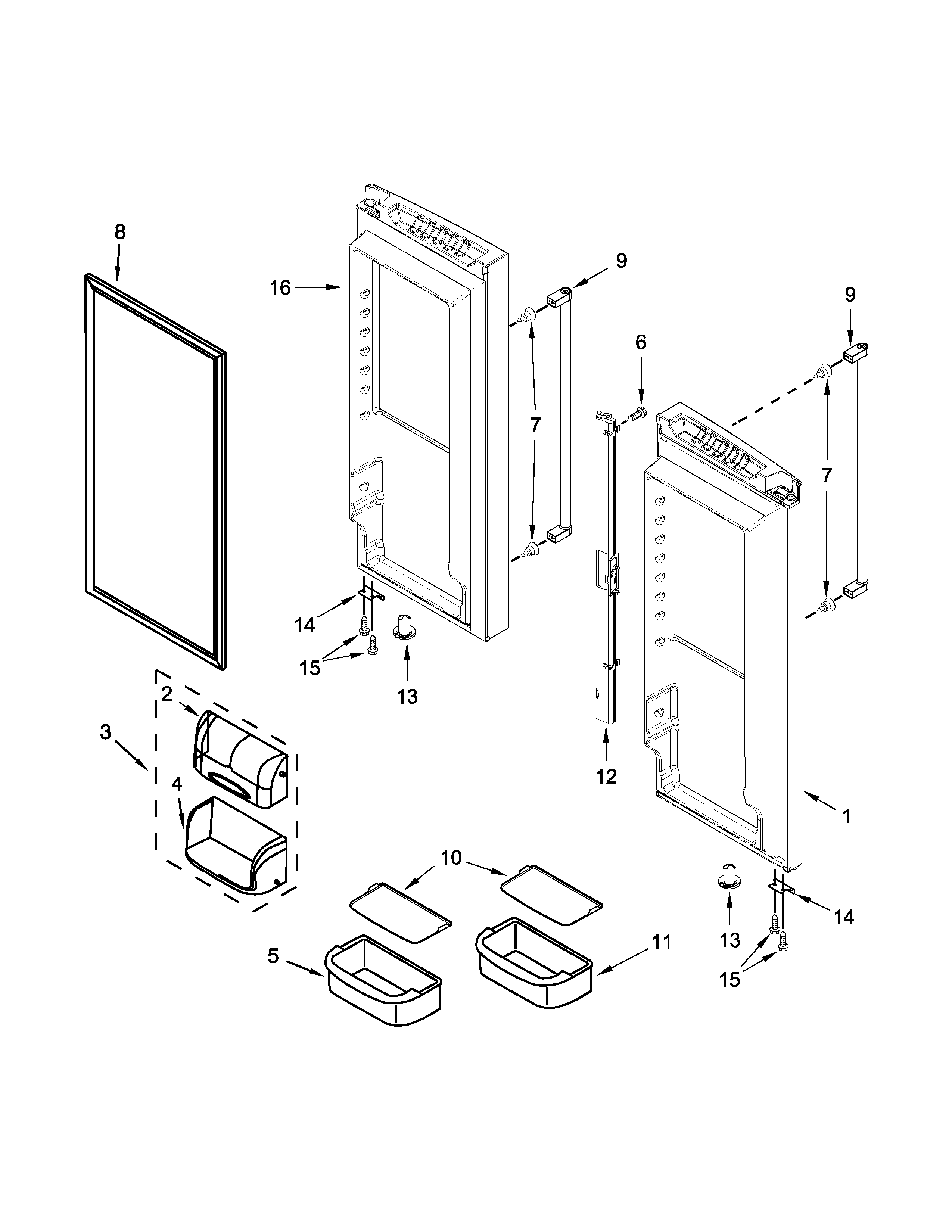 Refrigerator door parts