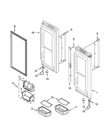 Refrigerator door parts