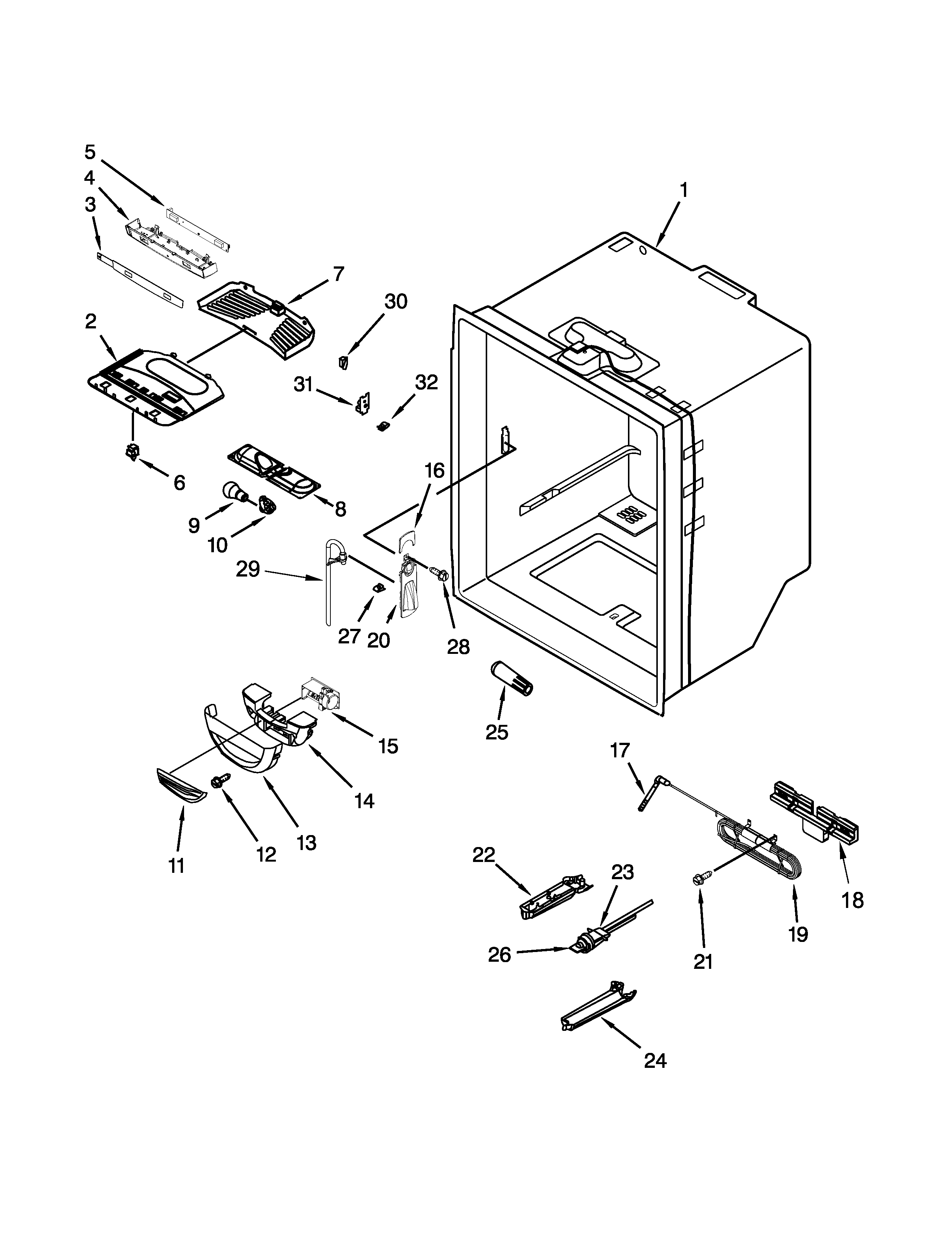 Refrigerator liner parts