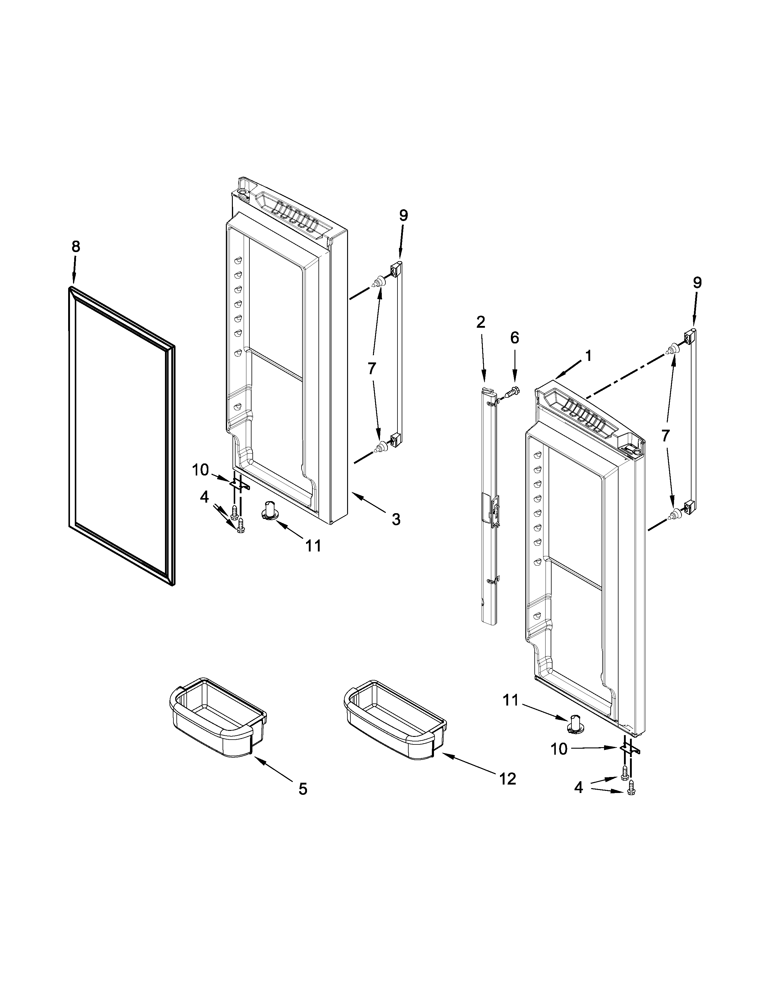 Refrigerator door parts