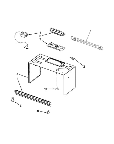 Cabinet and installation parts