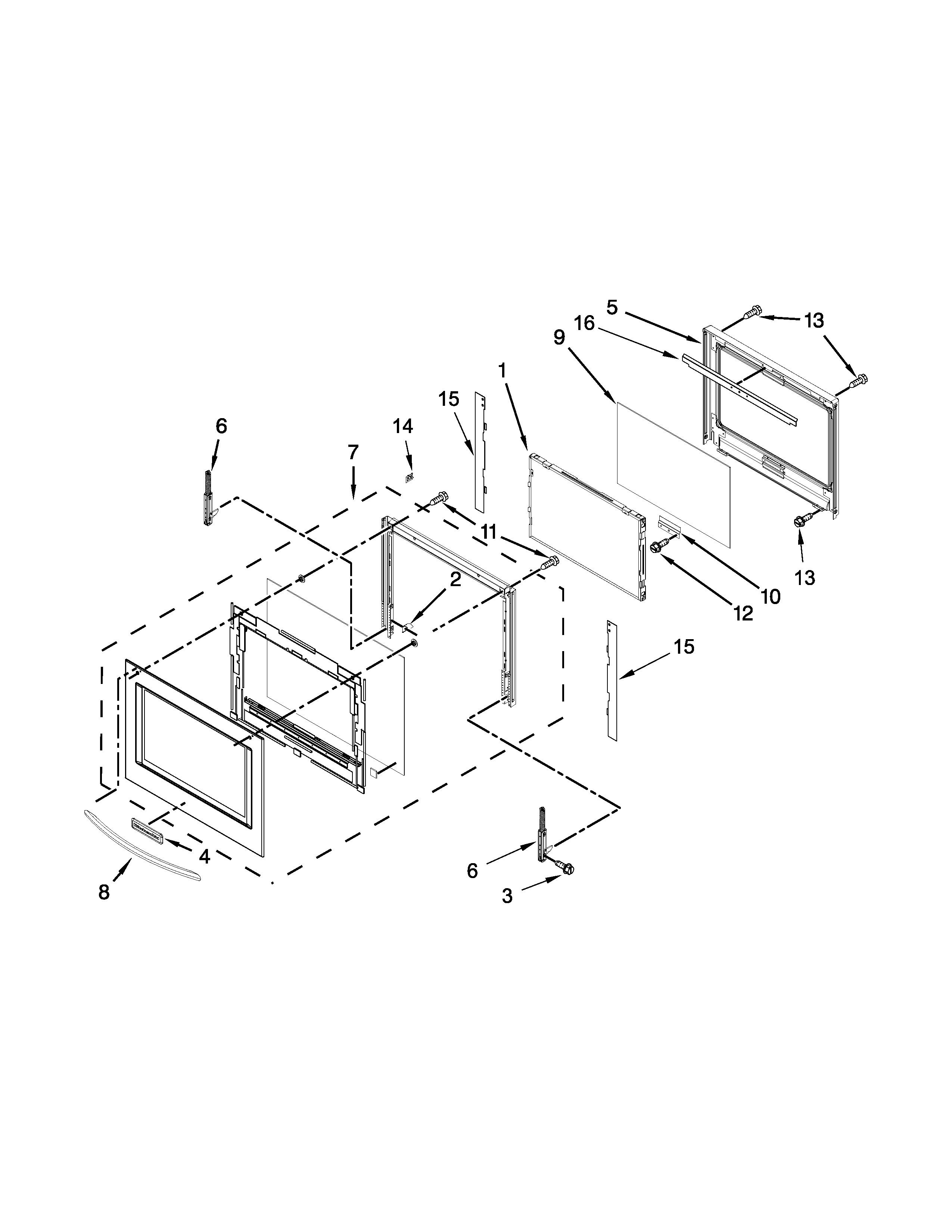 Oven door parts
