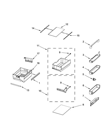 Refrigerator shelf parts