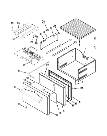 Upper drawer parts