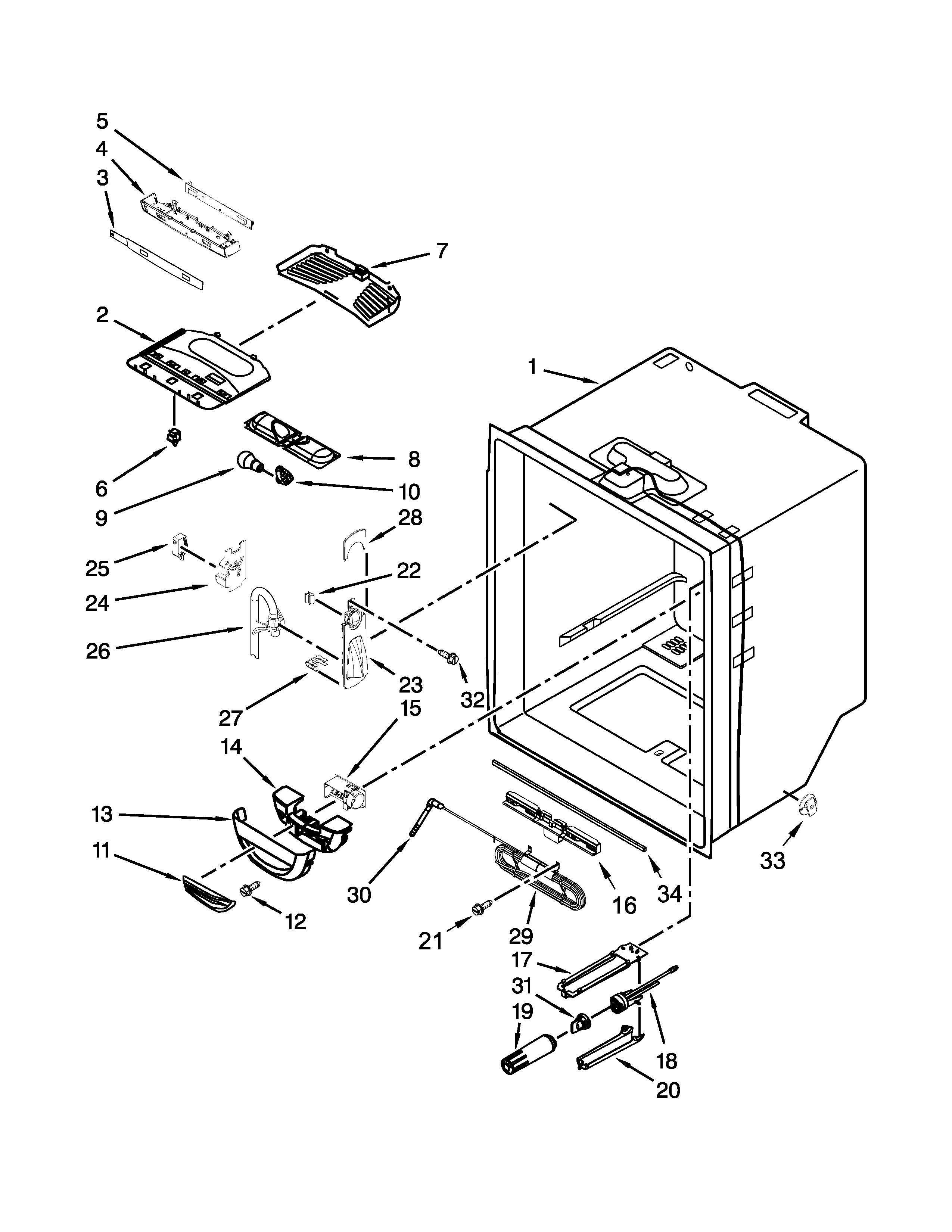Refrigerator liner parts