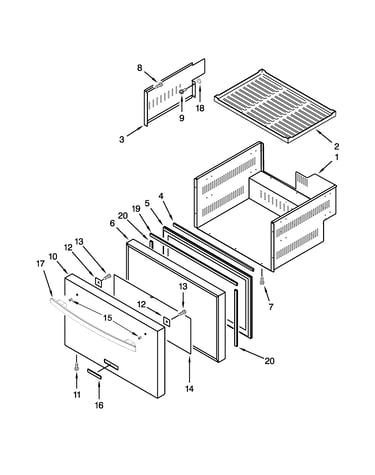 Lower drawer parts