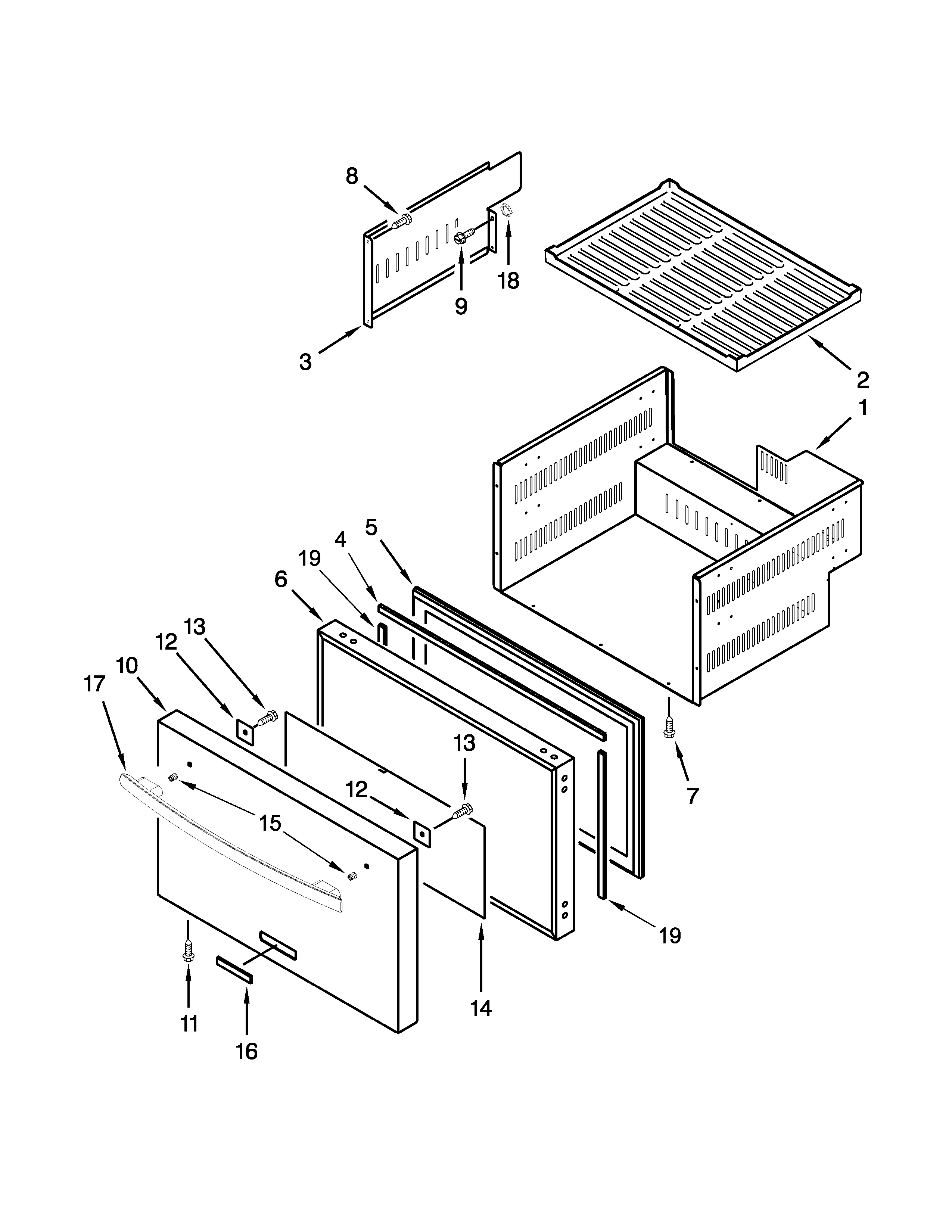 Lower drawer parts