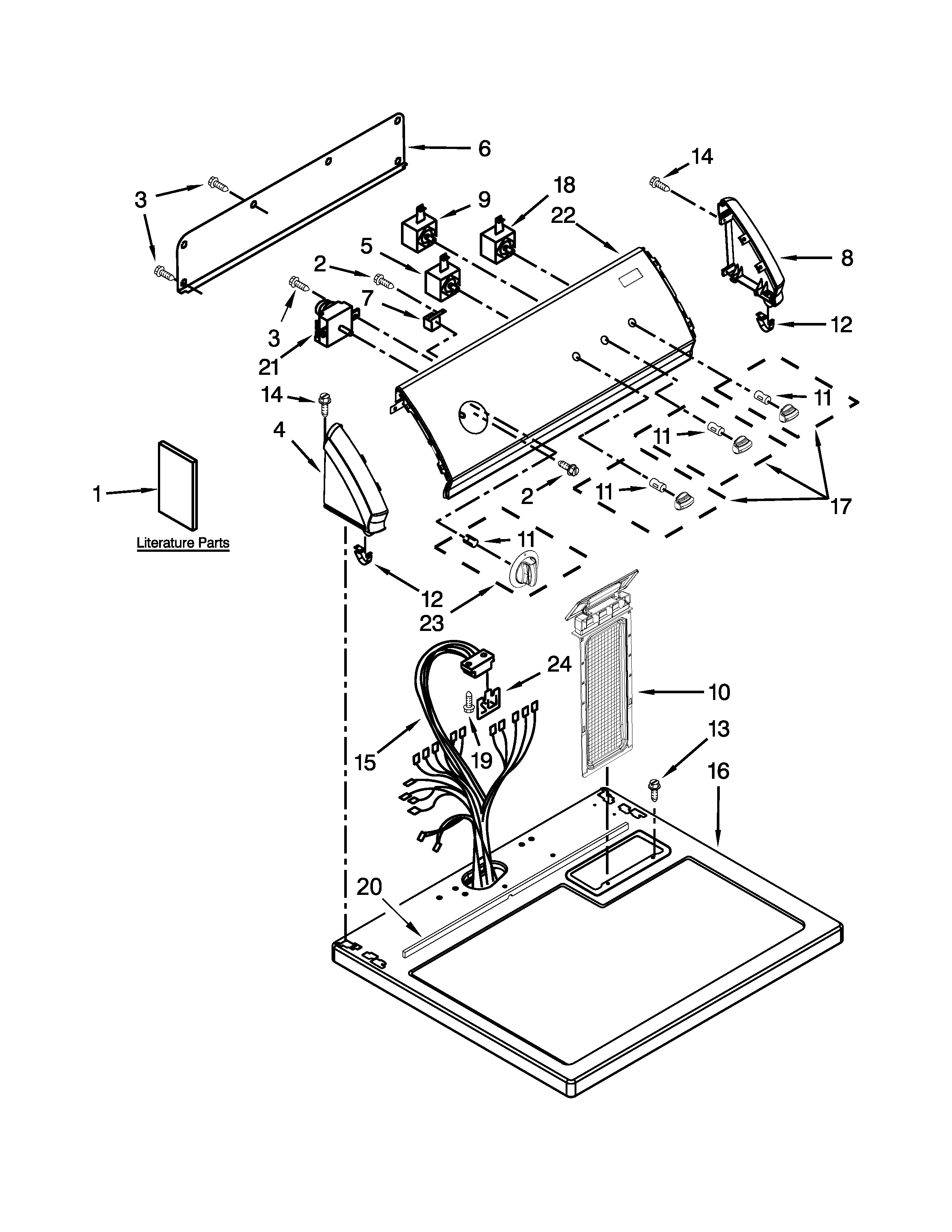 Top and console parts