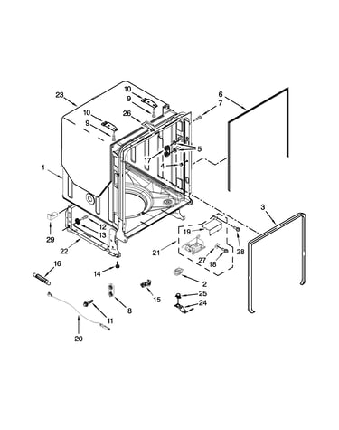 Tub and frame parts
