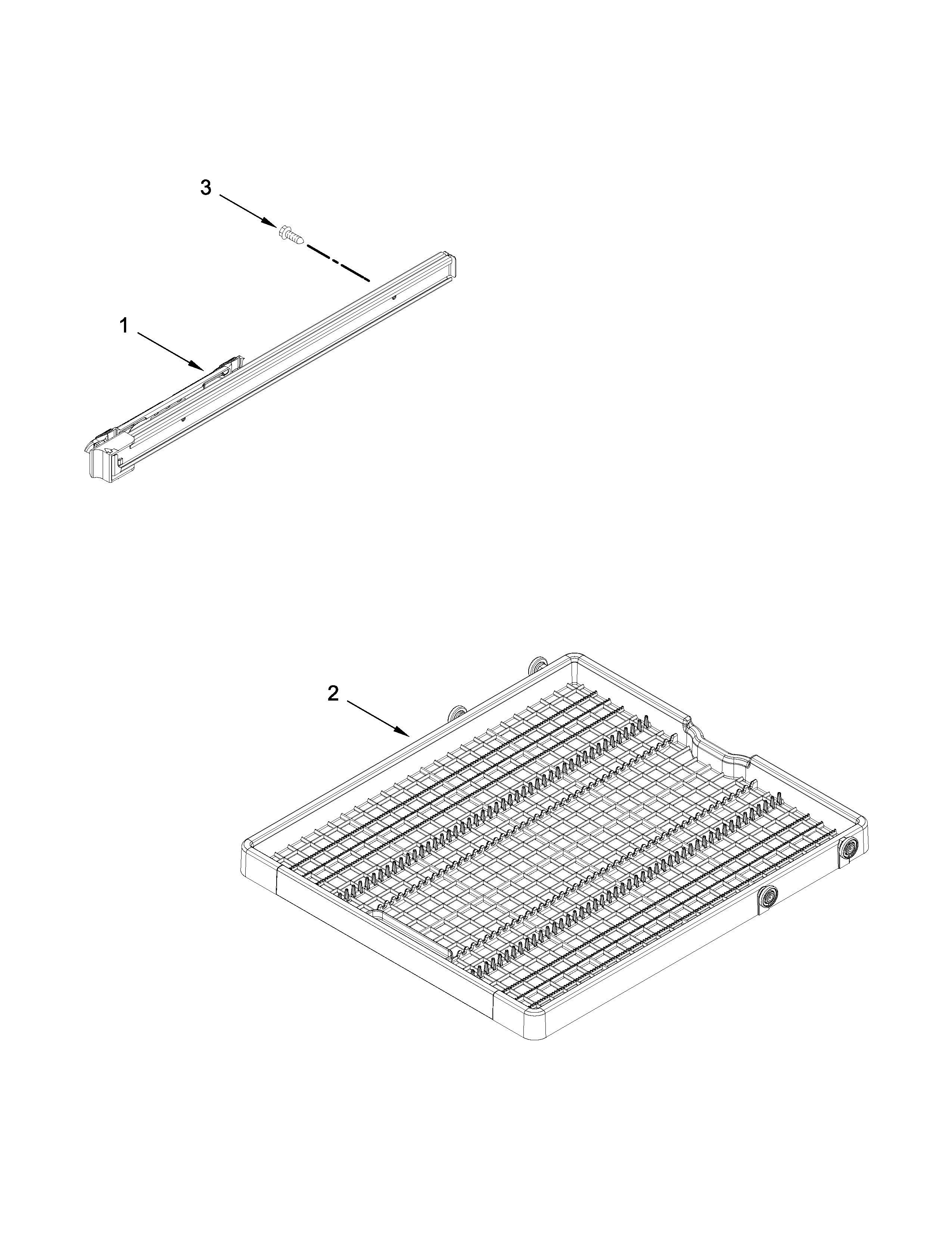 Third level rack and track parts