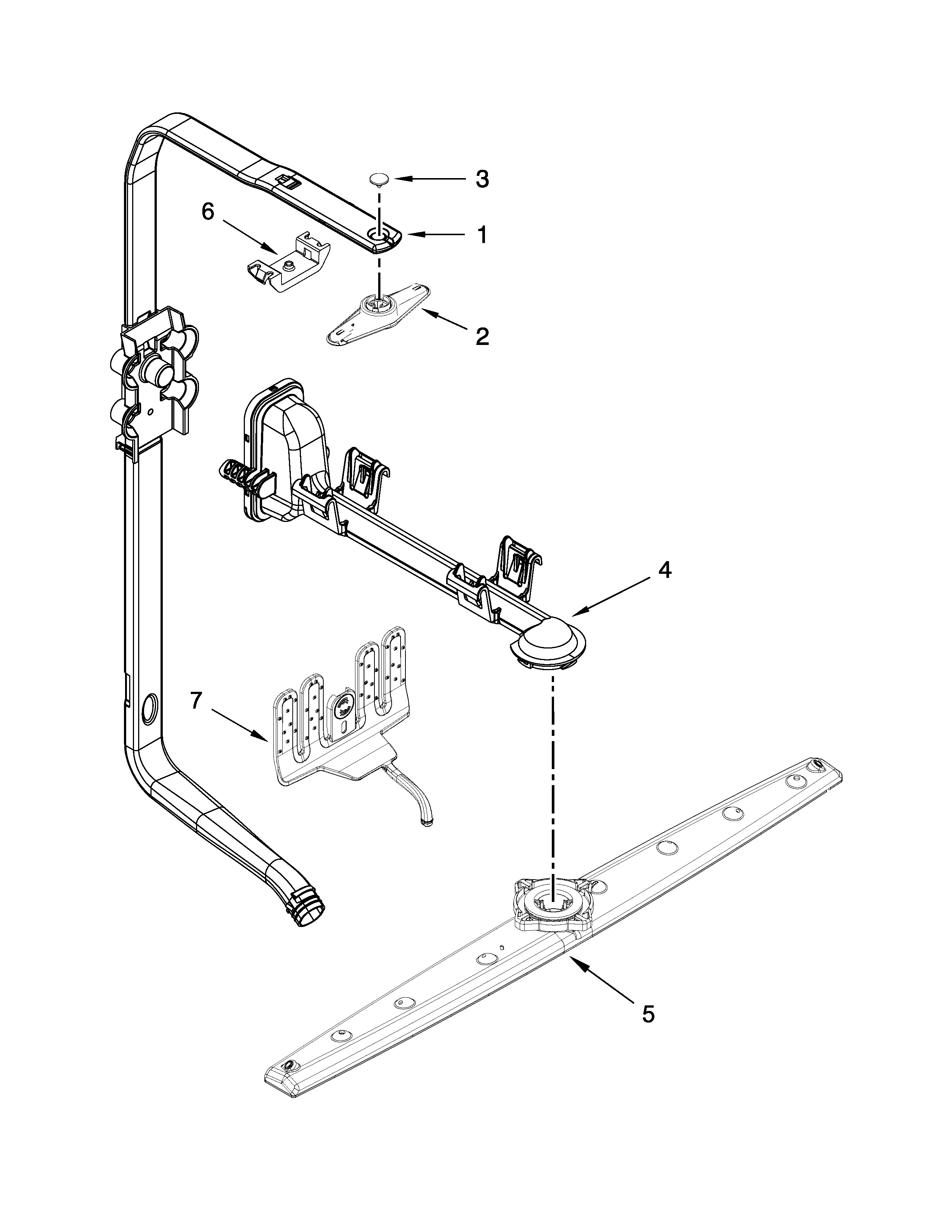 Upper wash and rinse parts
