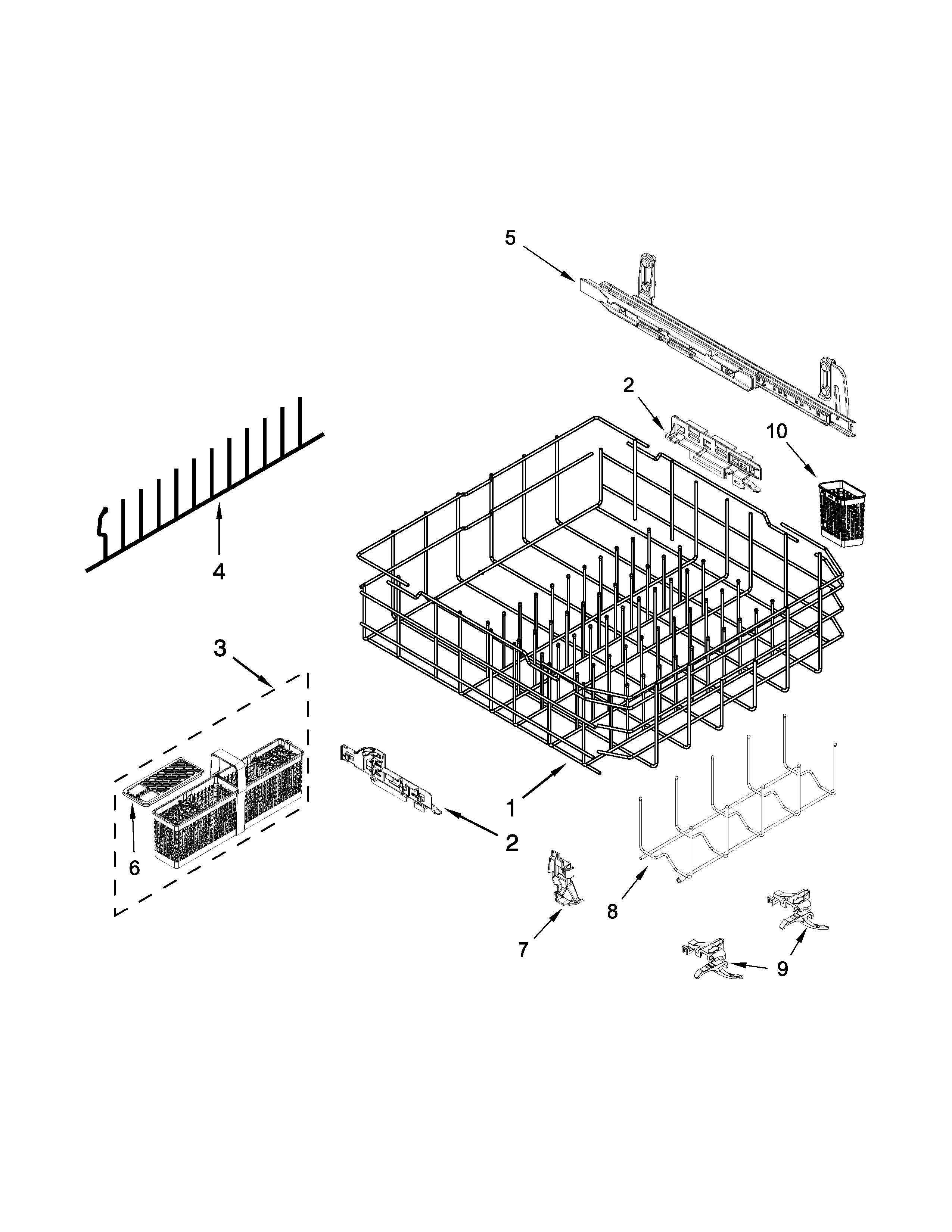 Lower rack parts