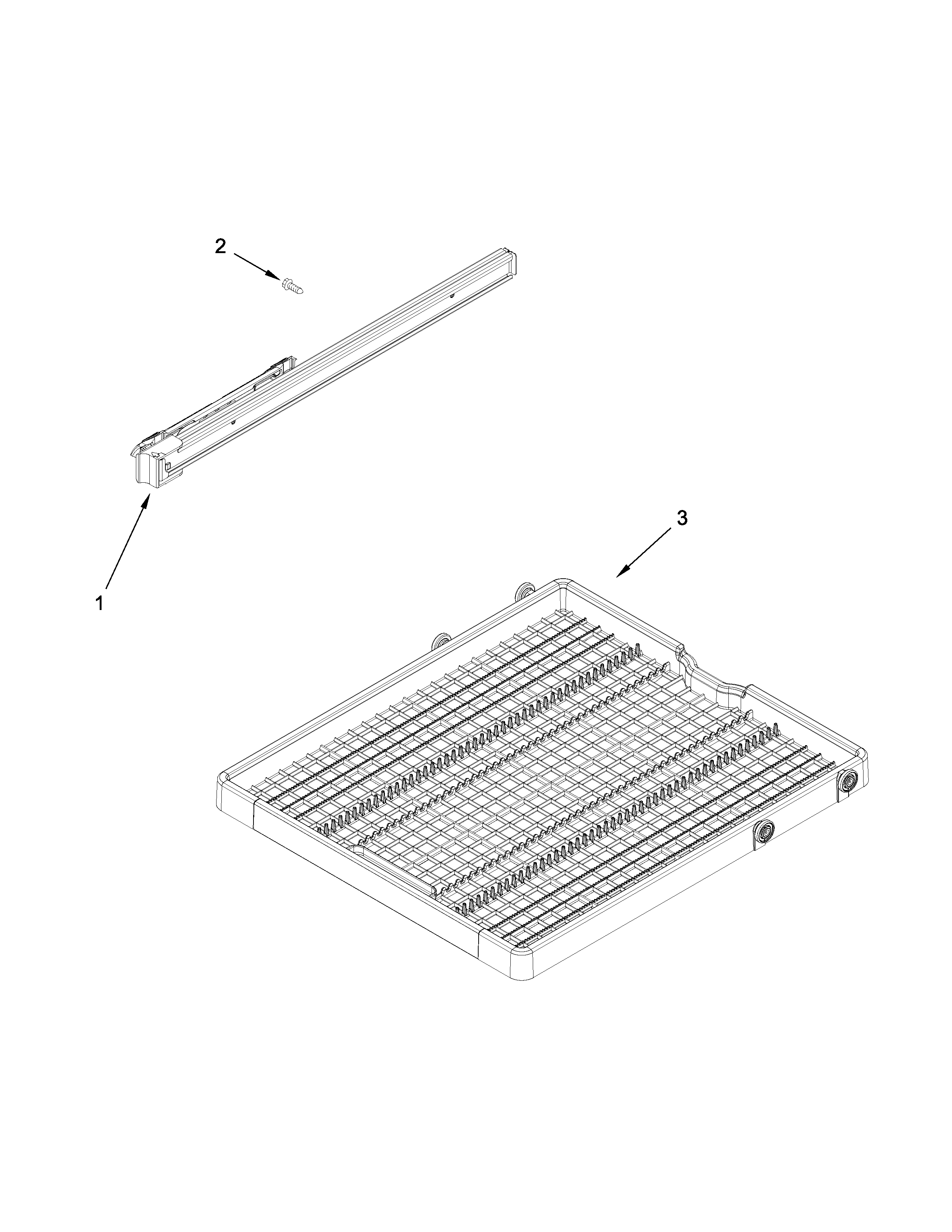 Third level rack and track parts