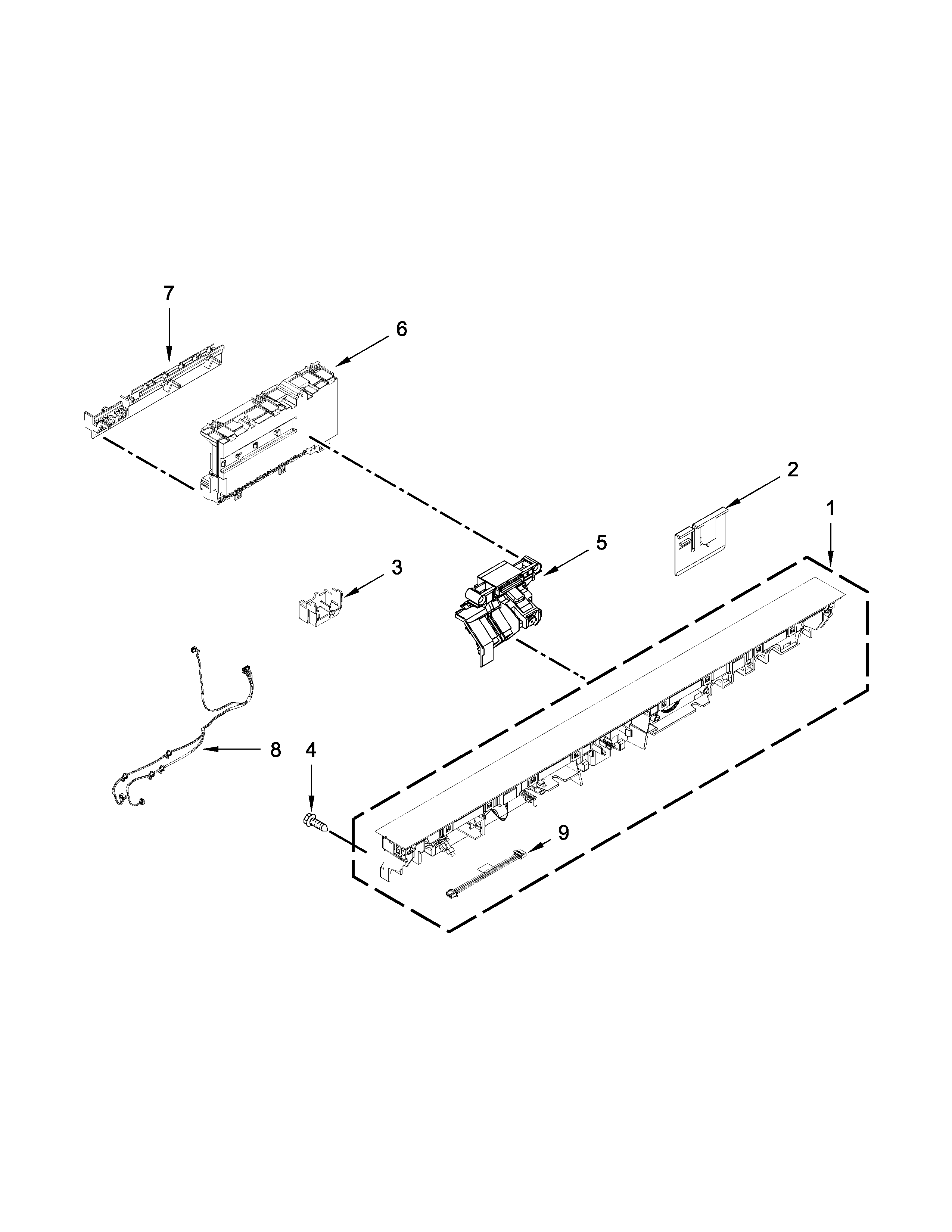 Control panel and latch parts